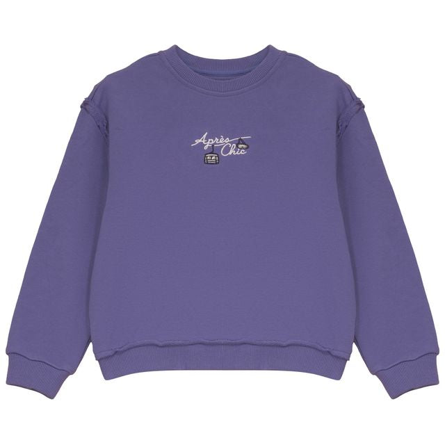 Calla Lili Purple Embroidered Girls Sweatshirt