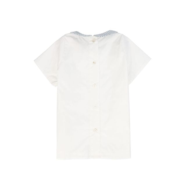 Le Bourdon White/Blue Collar Blouse