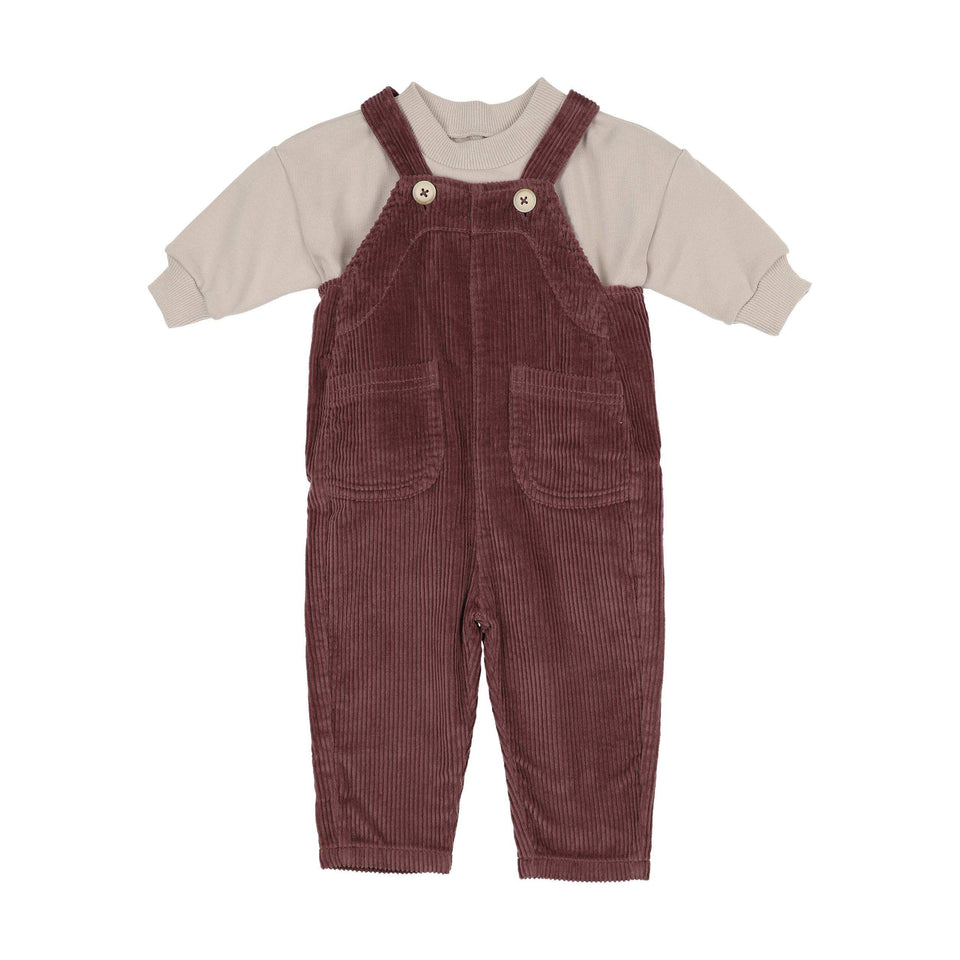 Kin+Kin Mauve Corduroy Overall Set