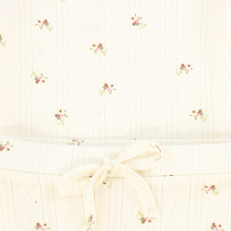 Bebe Jolee White/Pink Pointelle Floral Short Set