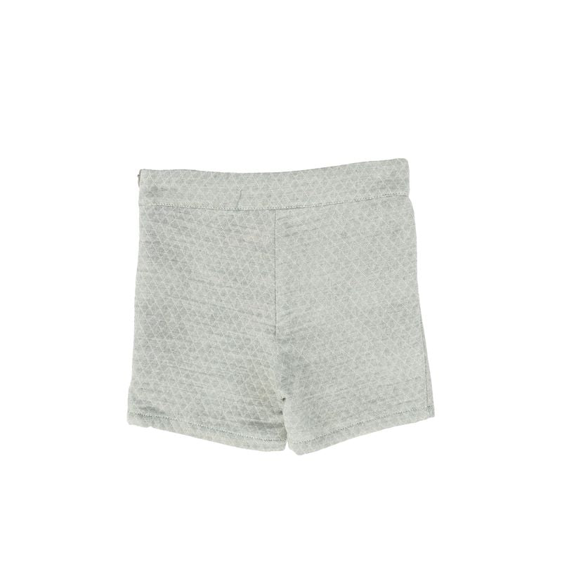 Le Bourdon Green Textured Button Shorts
