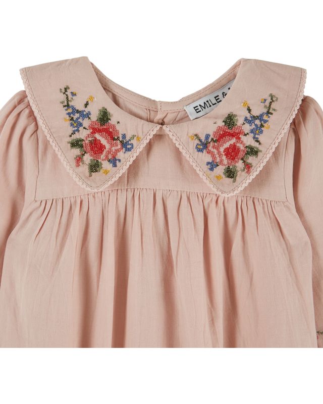 Emile & Ida Rose Cross Stitch Romper