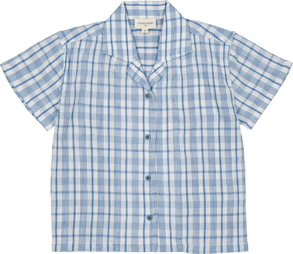 Louis Louise Blue Magnum Crepe Check Shirt