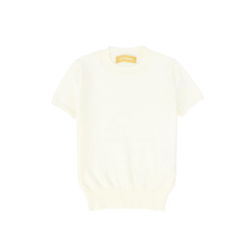 Le Bourdon Cream S/S Knit Sweater