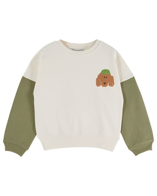 Emile & Ida Ecru/Pistachio Dog Sweater