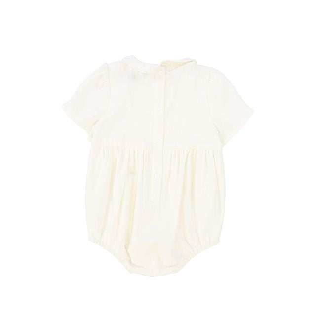 Francesca Guiliano Ivory Linen Pintuck Romper
