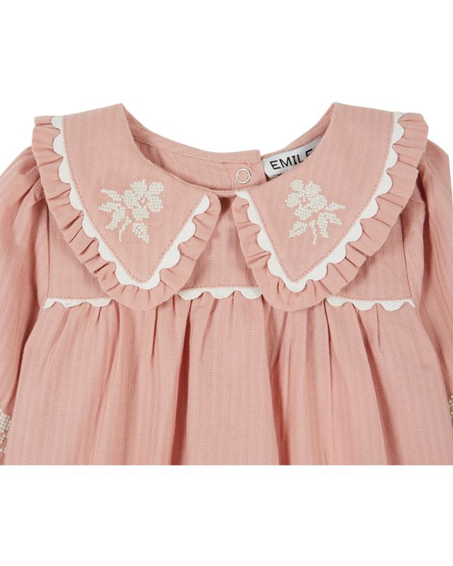Emile & Ida Sakura Embroidered Romper