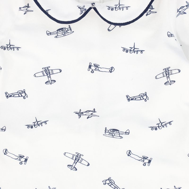 Bebe Jolee Navy Piped Printed Footie