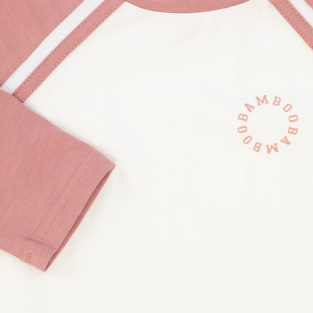 Bamboo Mauve Raglan Logo T-Shirt