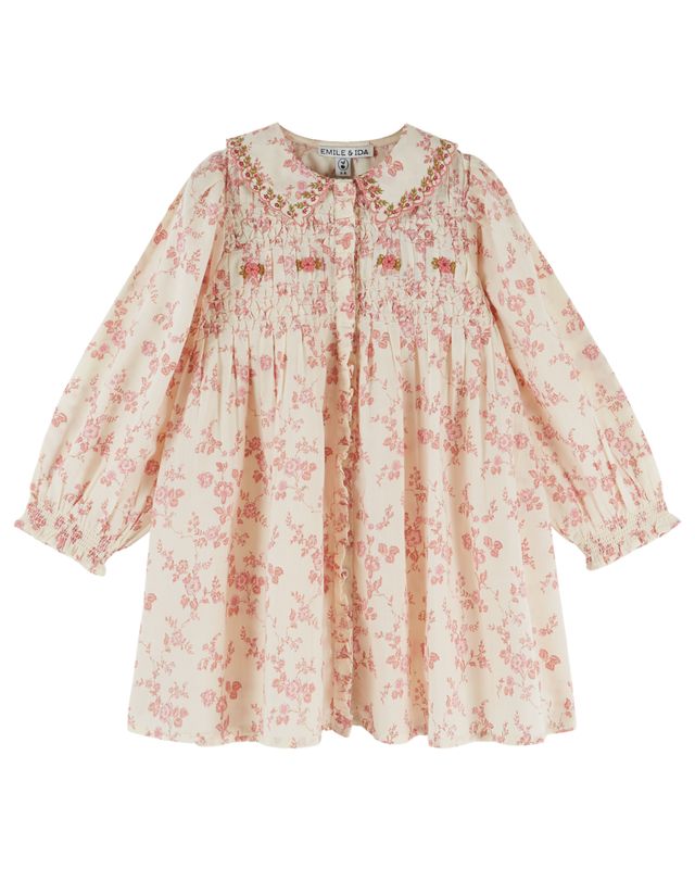 Emile & Ida Rosalie Smocked Embroidered Dress *preorder