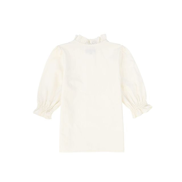 Bamboo Ivory Pleated Bib Blouse
