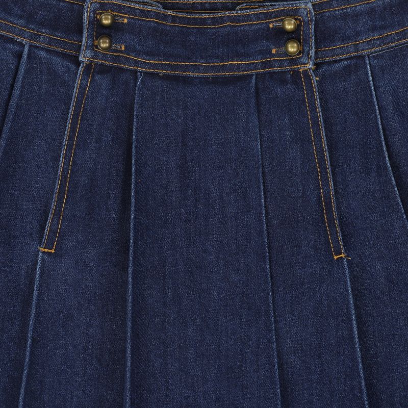 Bace Denim Double Button Pleat Skirt