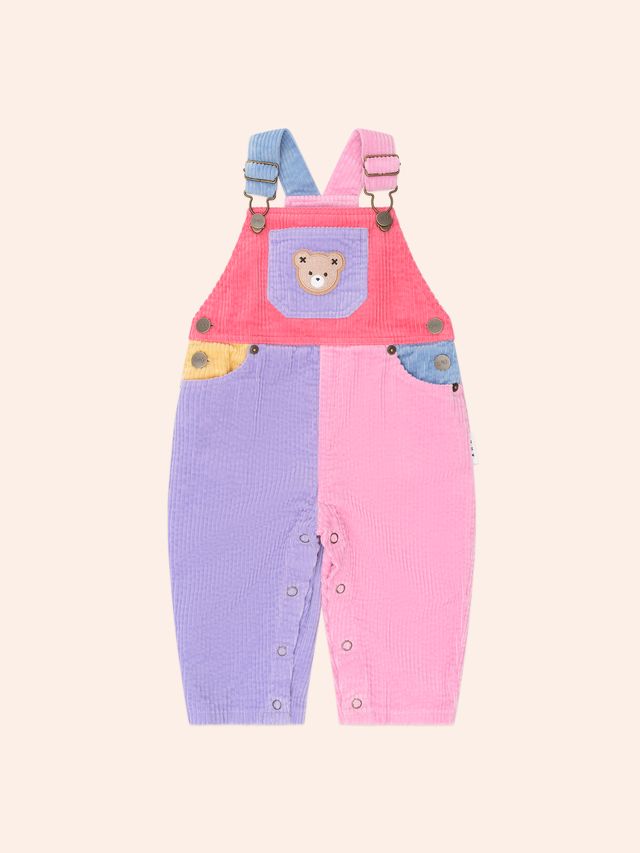 Hux Colour Block Girl Cord Overall