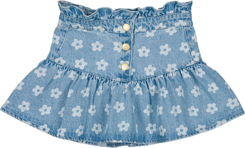 Louis Louise Pipeau Denim Flower Skirt