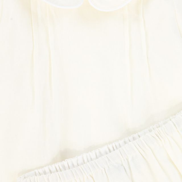 Francesca Guiliano Ivory Linen Pintuck Bloomer Set