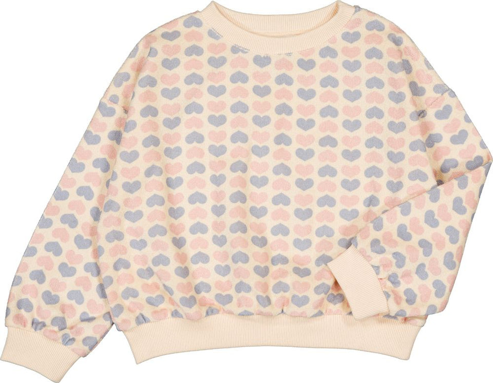 Louis Louise Peace Terry Heart Sweater