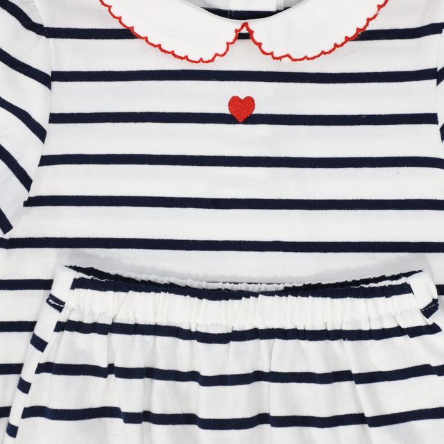 Bamboo Navy Stripe Collar Bloomer Set