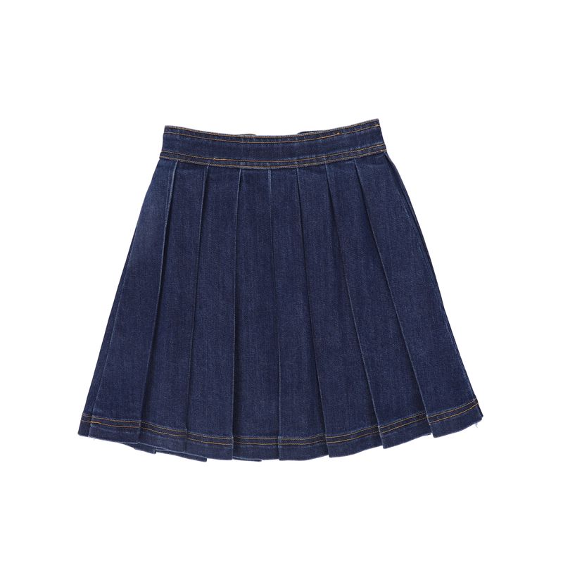 Bace Denim Double Button Pleat Skirt