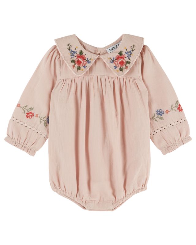 Emile & Ida Rose Cross Stitch Romper