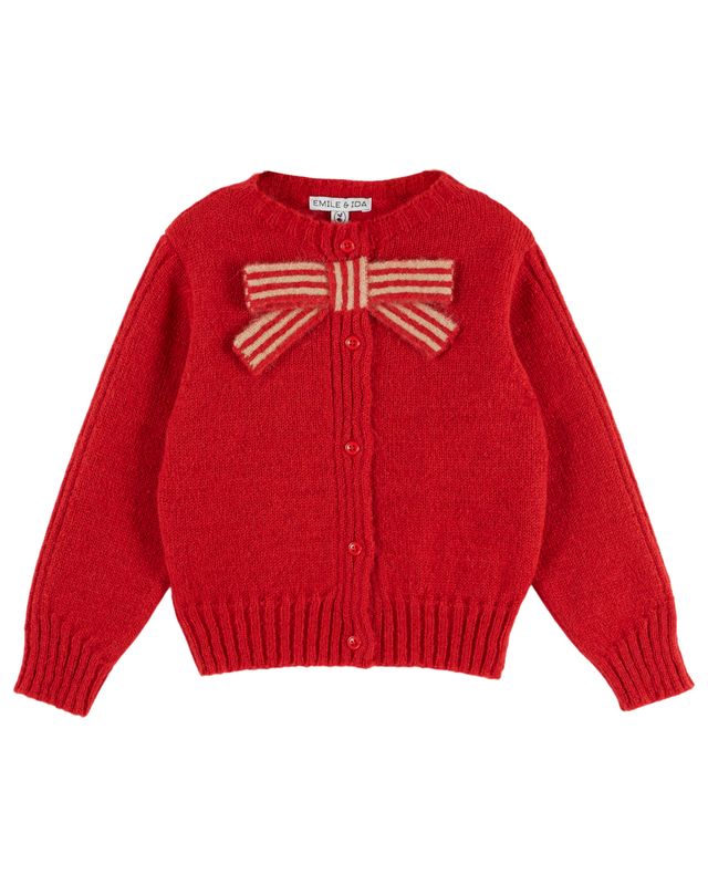 Emile & Ida Red Bow Cardigan