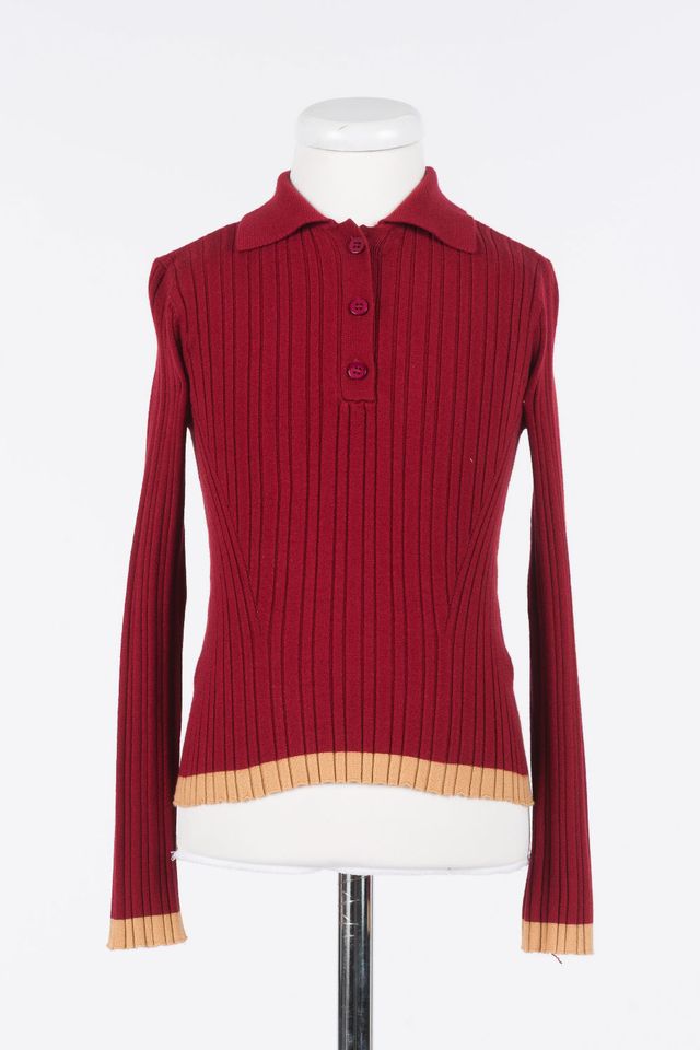 Twinset Red Ruby/Coffee Knit Polo