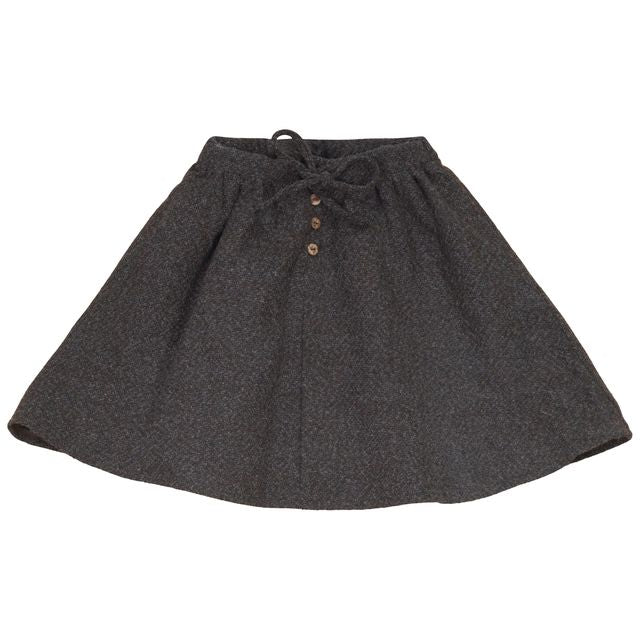 Calla Lili Grey/Brown Drawstring Tweed Skirt