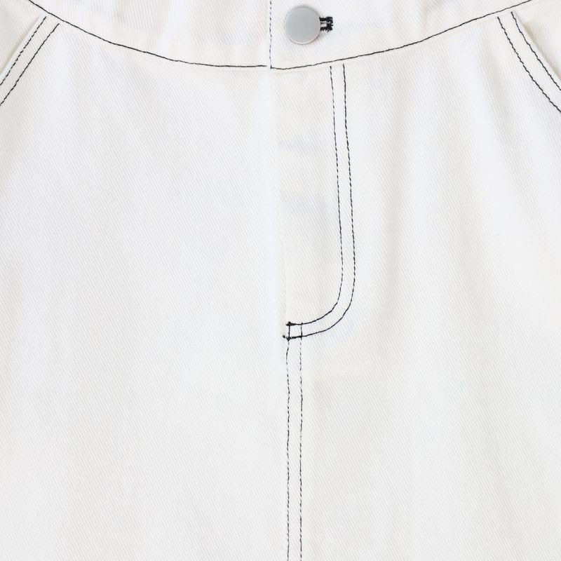 Valentina White Denim Fly Front Skirt