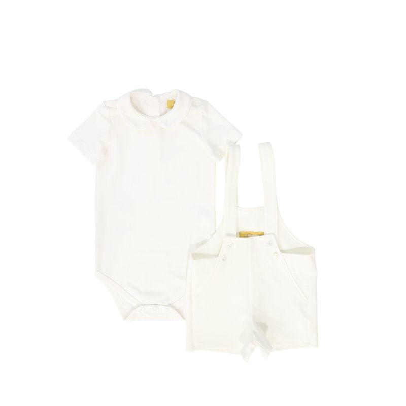 Le Bourdon Ivory Button Overall Set