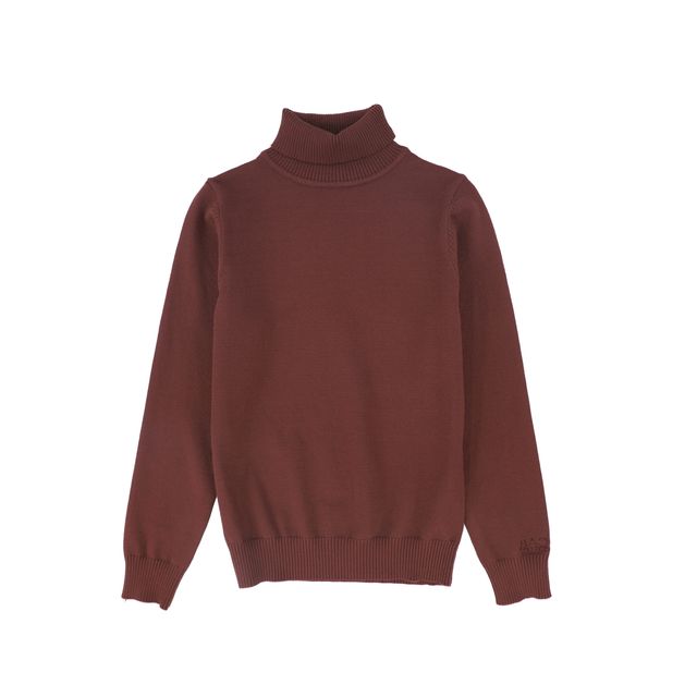 Bace Burgundy Solid Knit Turtleneck