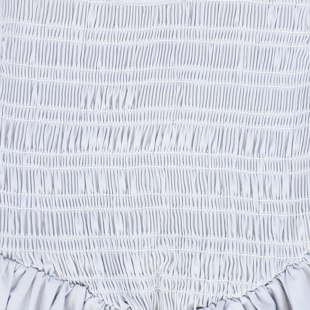 Bamboo Blue Gathered V-waist Maxi Jumper