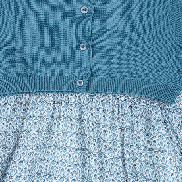 Bamboo Blue Floral Tiered Maxi Dress Set