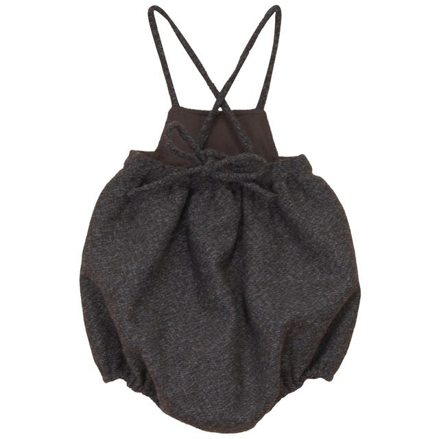 Calla Lili Grey/Brown Baby Girl Romper