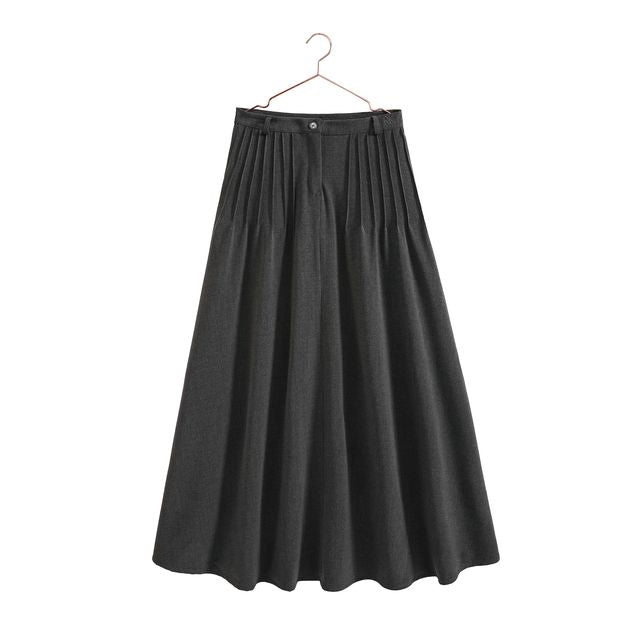 Retrokid Emerson Gray Gathered Pleat Maxi Skirt
