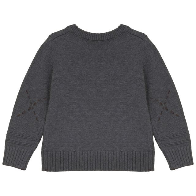 Calla Lili Grey Boy Knit Round Neck Sweater