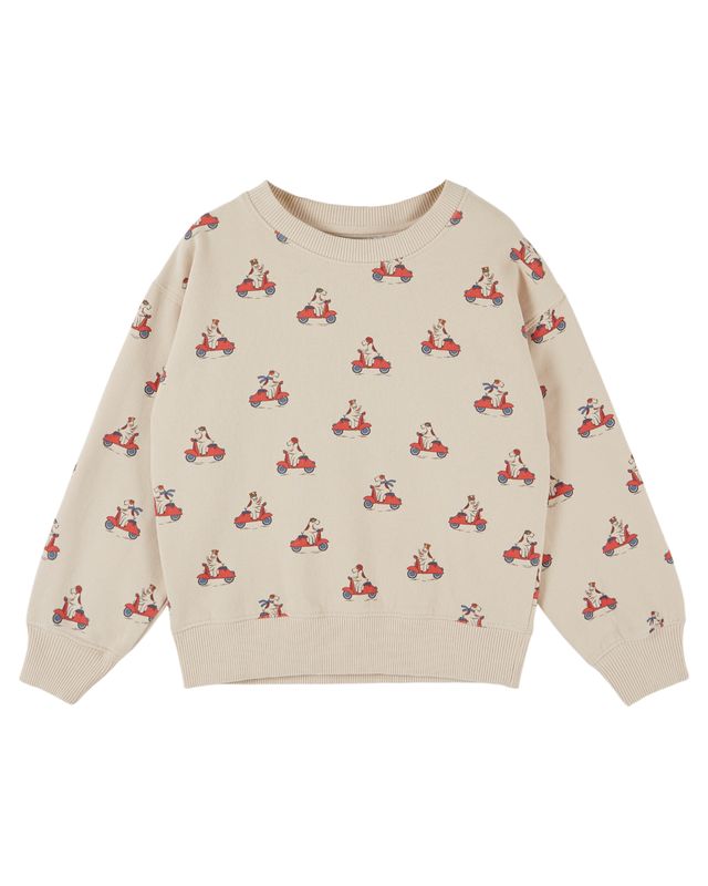 Emile & Ida Ecru Dog Allover Sweatshirt