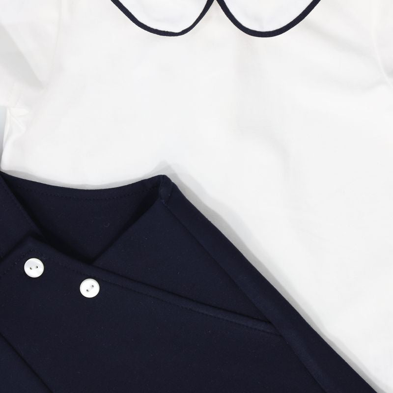 Le Bourdon Navy Button Overall Set