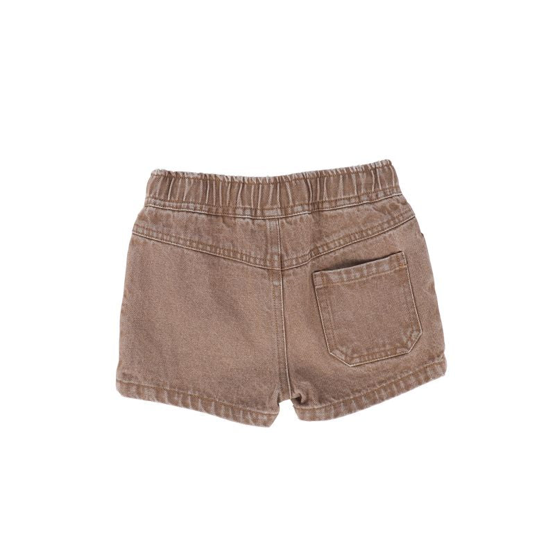 Le Bourdon Brown Denim Pocket Shorts