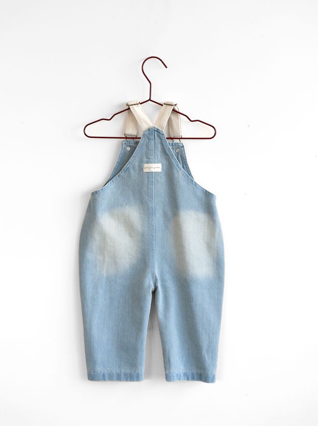 Please Mom Denim Bow Barrel Overall