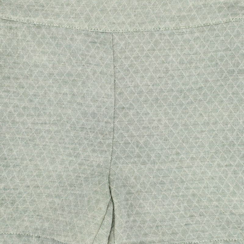 Le Bourdon Green Textured Button Shorts
