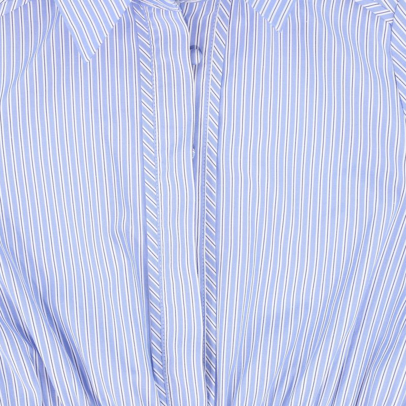 Valentina Light Blue Stripe Pleated Combo Dress