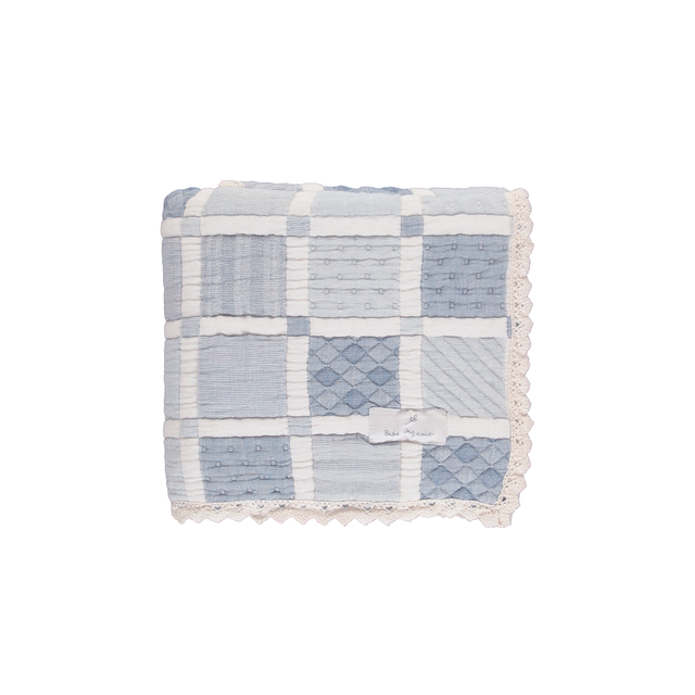 Bebe Organic Mai Blue Patchwork Blanket