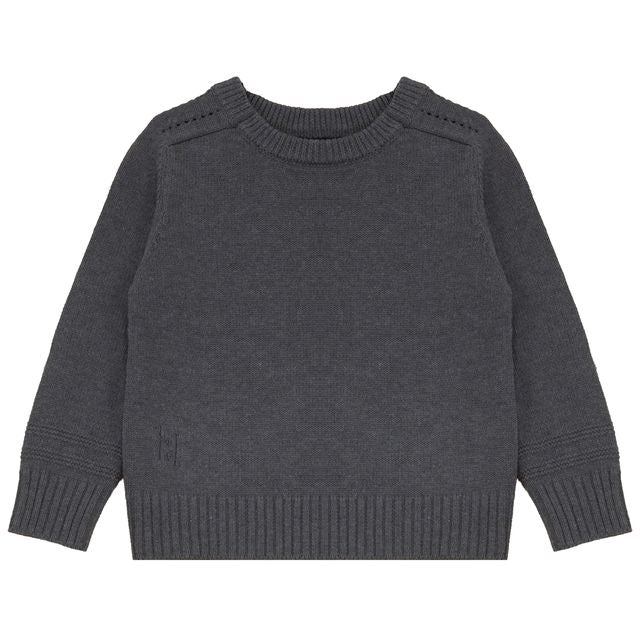 Calla Lili Grey Boy Knit Round Neck Sweater