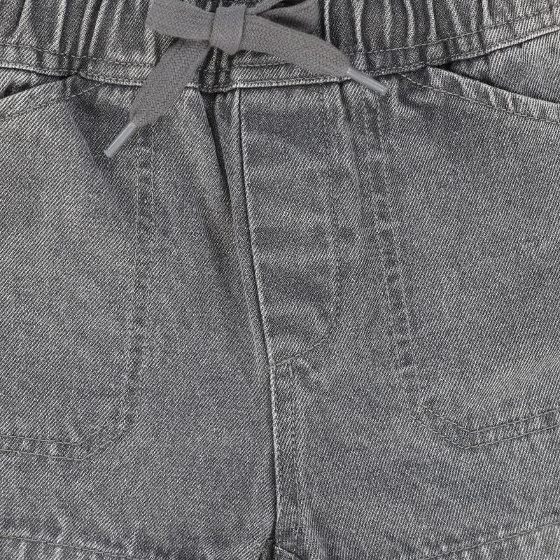 Le Bourdon Gray Denim Pocket Shorts