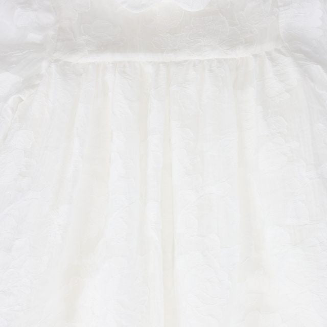 Francesca Guiliano Flower Textured Organza Ivory Dress