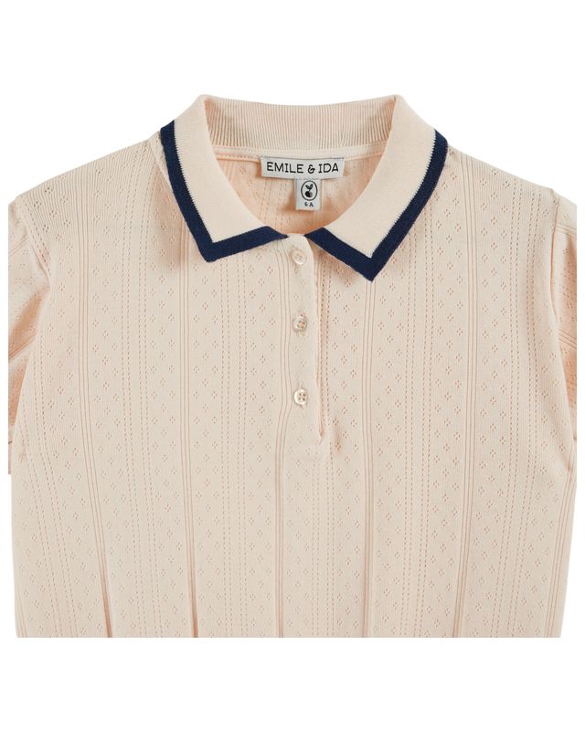 Emile & Ida Cream Pointelle Polo