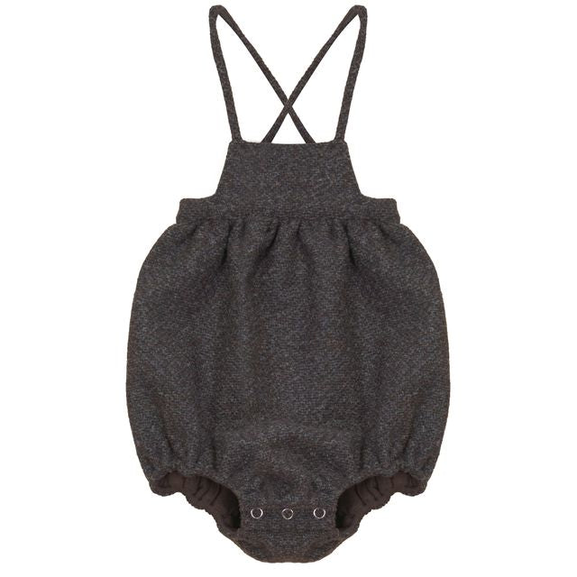 Calla Lili Grey/Brown Baby Girl Romper