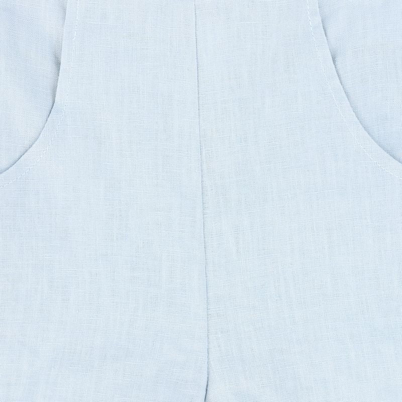 Le Bourdon Blue Linen Seam Shorts