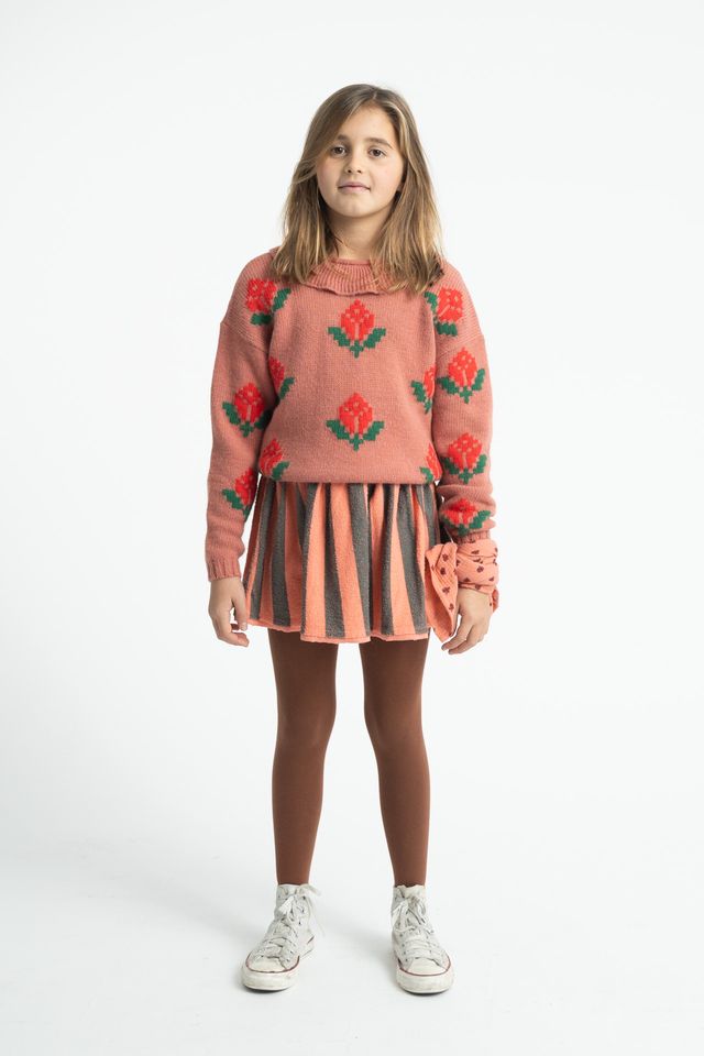 Piupiuchick Jacquard Pink Sweater