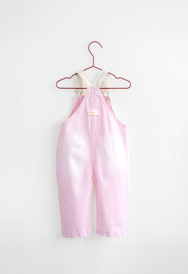 Please Mom Pink Bow Barrel Overall