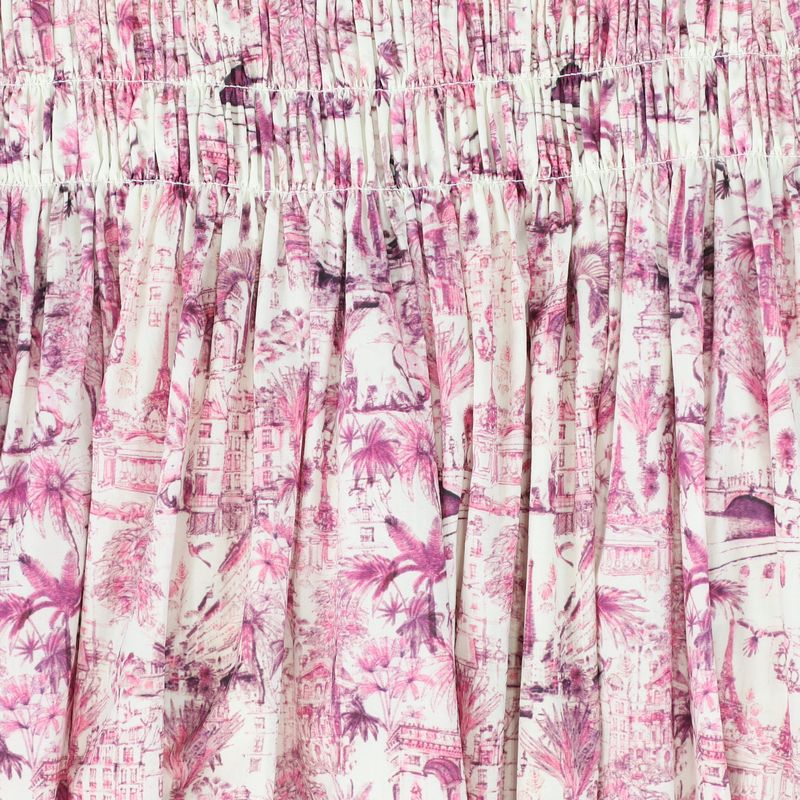 Valentina Fuchsia Pink Printed Smocked Waist Skirt
